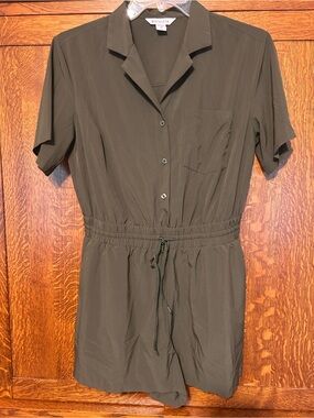 Athleta green shorts romper M